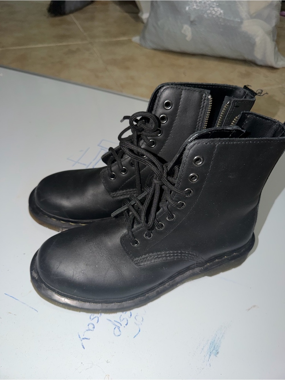 Dr. Martens Women's Black Lace-Up Zip Combat Boots